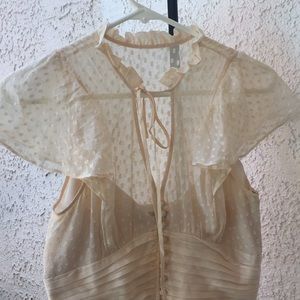 BCBG SILK DRESS SZ 4 vintage style creamy blush
